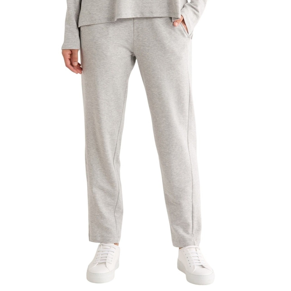 Eileen Fisher Gray Slouch Ankle Pants Organic Cotton Stretch Comfy Loungewear L